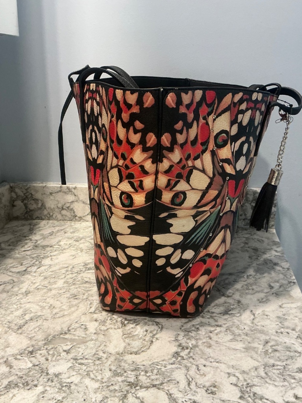 Desigual Python Snake Print Tote Bag Reversible - Picture 5 of 15
